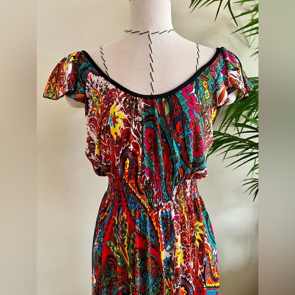 Shui Si Qing Boho Maxi Dress | Size XL (Fits S-XL) | Paisley Print - Picture 2 of 5